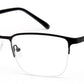 BLACK HALF RIM RECTANGULAR EYEGLASSES