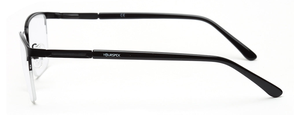 BLACK HALF RIM RECTANGULAR EYEGLASSES