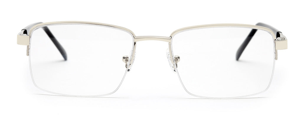 HALF RIM SILVER SPECTACLES FOR MEN