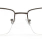 METALLIC GREY HALF RIM UNISEX FRAME