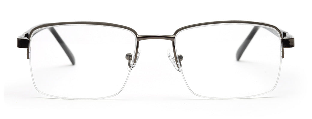 METALLIC GREY HALF RIM UNISEX FRAME