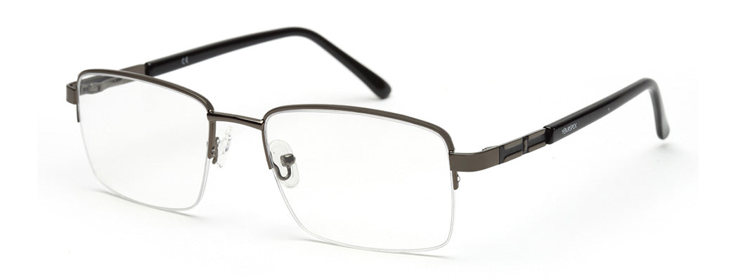 METALLIC GREY HALF RIM UNISEX FRAME