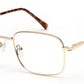 UNISEX GOLDEN SQUARE FRAME WITH TORT TEMPLE