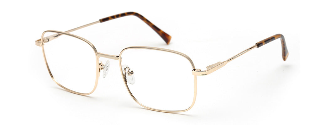 UNISEX GOLDEN SQUARE FRAME WITH TORT TEMPLE