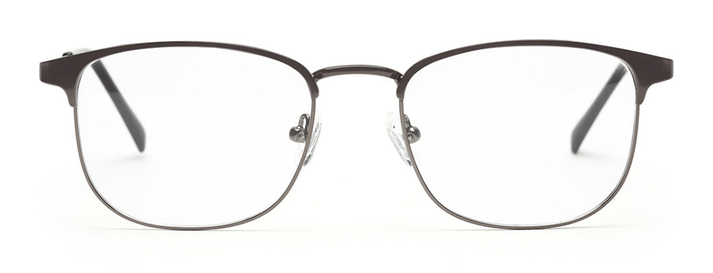 METALLIC GREY UNISEX CLUBMASTER EYEGLASSES