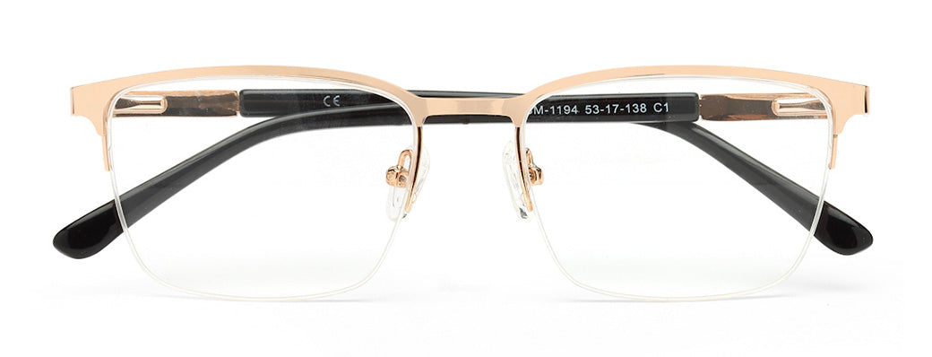 HALF RIM SQUARE UNISEX EYEGLASSES