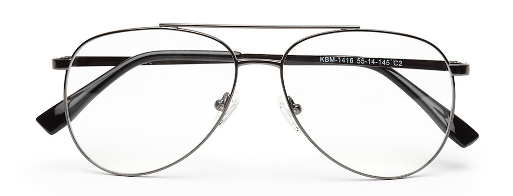 METALLIC GREY AVIATOR UNISEX GLASSES