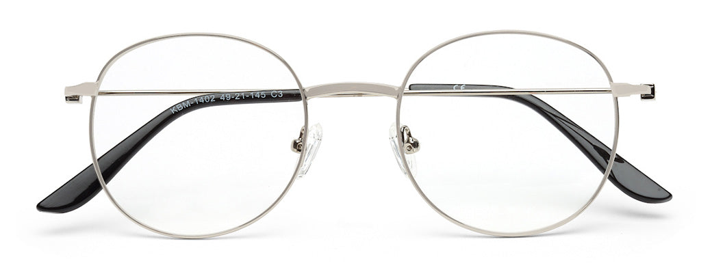 SILVER UNISEX OVAL GLASSES