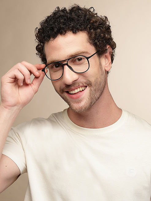 Classic Aviator Black Ultralight Spectacles