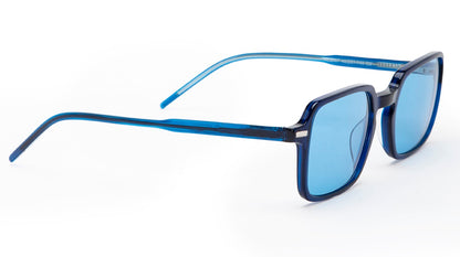 UV400 Blue Square Shaped Acetate Sunglasses