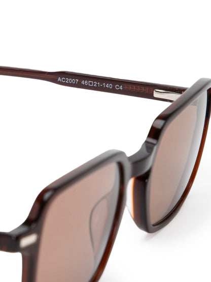 Brown Square Shaped Acetate Sunglasses