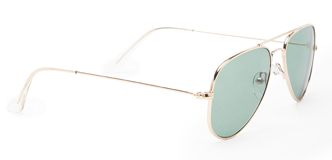 Golden Aviator Style full Rim Metal Sunglasses