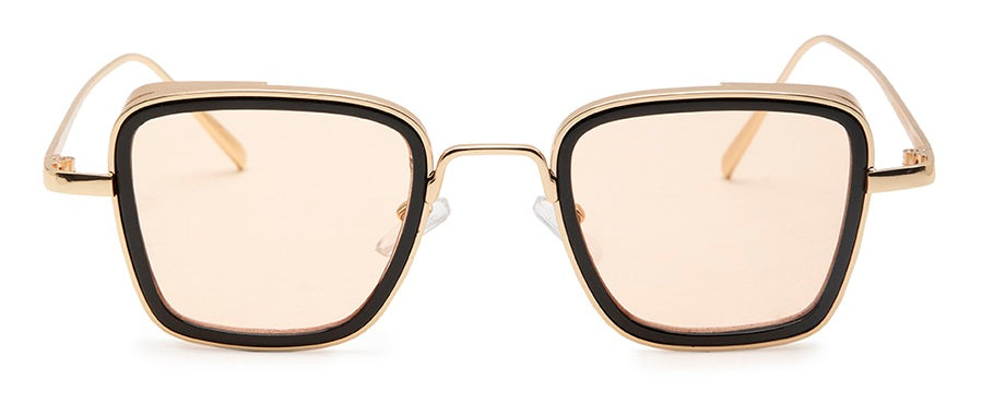 Light Brown Square Shaped UV Sunglass