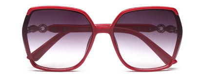 Red Irregular Shaped UV 400 Polarised Sunglass for Women