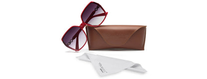 Red Irregular Shaped UV 400 Polarised Sunglass for Women