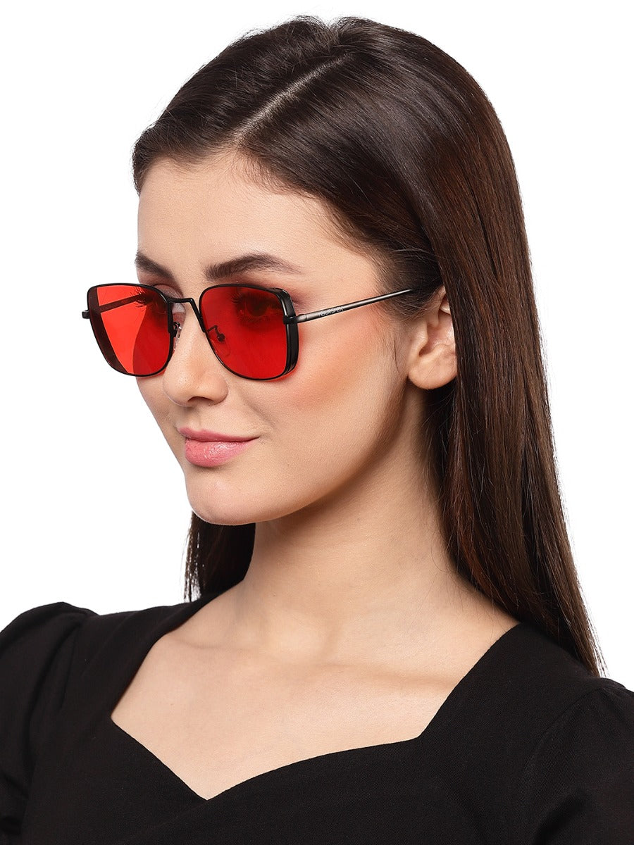 Red Squared UV Sunglass for Men and Women – GKB EYECARE PRIVATE