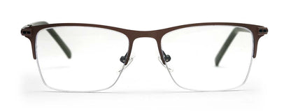 Sage Grey Rectangle Half Rim Frames for Men