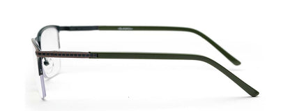Sage Grey Rectangle Half Rim Frames for Men