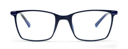 Sapphire Blue Matte Full-Rim Rectangle Eyeglasses for Men