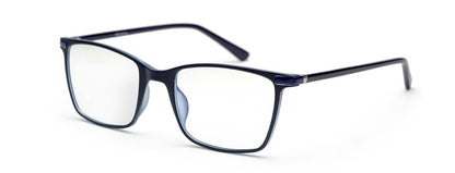 Sapphire Blue Matte Full-Rim Rectangle Eyeglasses for Men