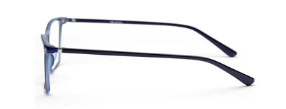 Sapphire Blue Matte Full-Rim Rectangle Eyeglasses for Men