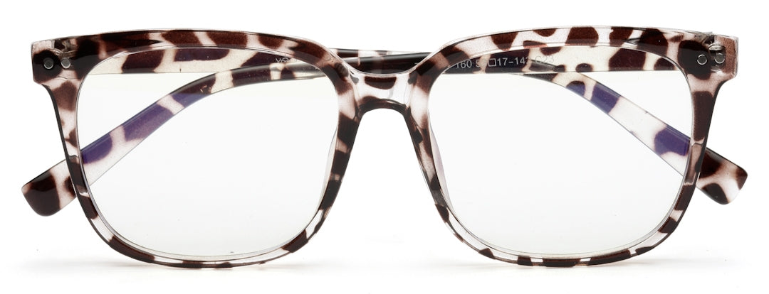 Snow Leopard Large Square Eyeglasses for Women - Main Image