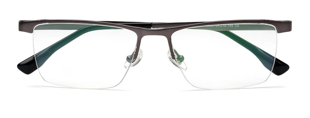 Half Rim Zenith Titanium Grey Glasses for Men