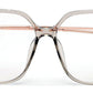 Large Square Transparent Glasses Mens with Rose Gold Temple