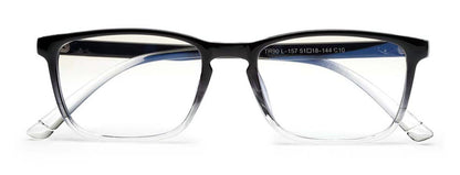 Transparent Black Gradient Rectangle Eyeglasses for Men