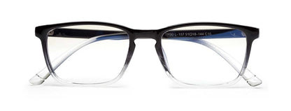 Transparent Black Gradient Rectangle Eyeglasses for Men