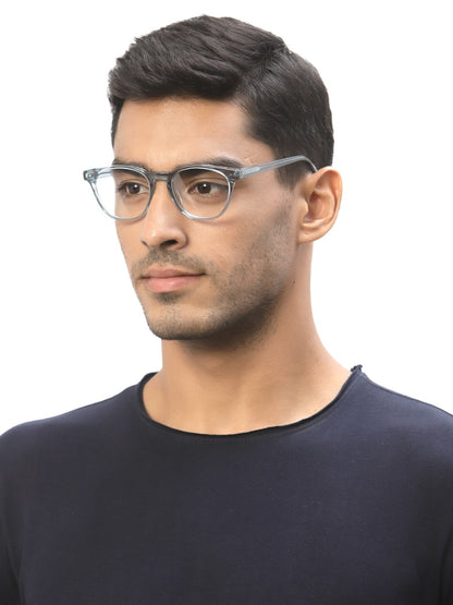 Transparent Blue Cateyes Full Rim Acetate Frame for Men & Women