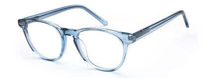 Transparent Blue Cateyes Full Rim Acetate Frame for Men & Women