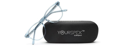 Transparent Blue Cateyes Full Rim Acetate Frame for Men & Women