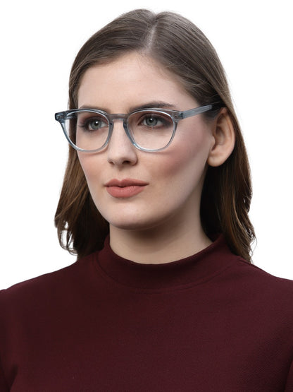 Transparent Blue Cateyes Full Rim Acetate Frame for Men & Women
