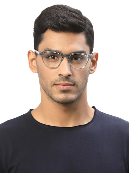 Transparent Blue Cateyes Full Rim Acetate Frame for Men & Women