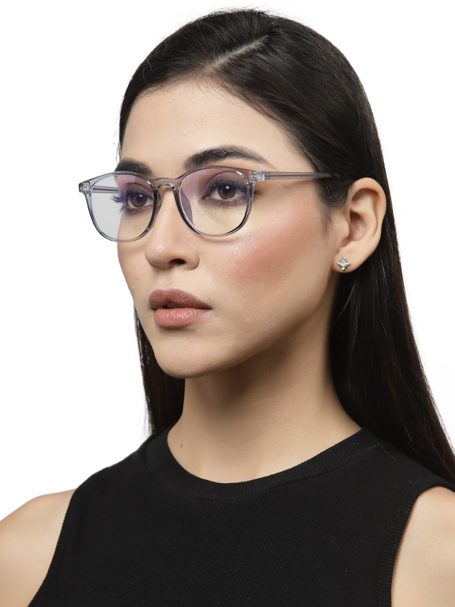 Blue Oval Glasses Blue Transparent Glasses YourSpex – GKB
