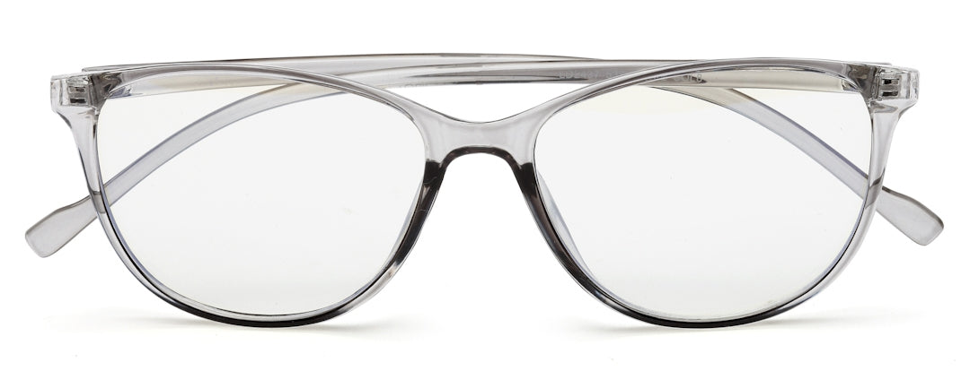 Transparent Grey Cateye Eyeglasses for Women