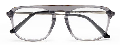 Transparent Grey Square Full Rim Acetate Frame for Men
