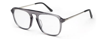 Transparent Grey Square Full Rim Acetate Frame for Men