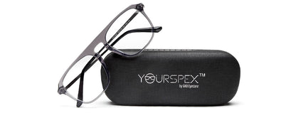 Transparent Grey Square Full Rim Acetate Frame for Men