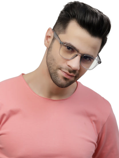 Transparent Grey Wayfarer Eyeglasses for Men and Women