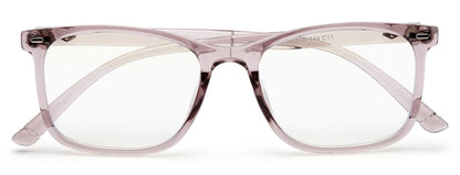 Transparent Light Mauve Square Eyeglass for Women