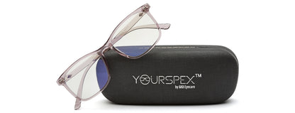 Transparent Light Mauve Square Eyeglass for Women