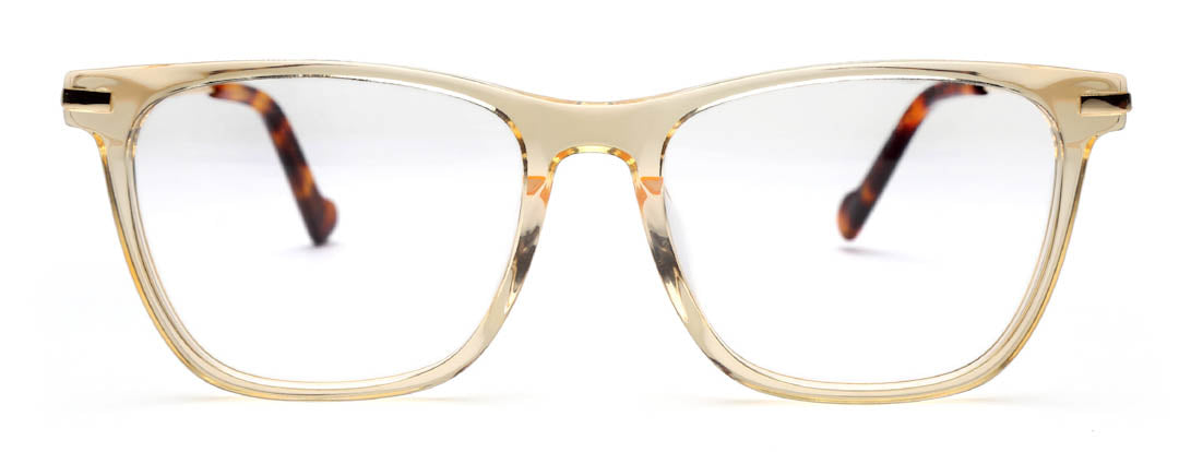 Transparent Yellow Square Full Rim Acetate Frame for Men & Women