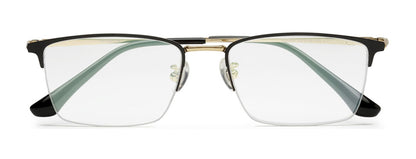 ZENITH TITANIUM GOLDEN BLACK HALF RIM GLASSES FOR MEN