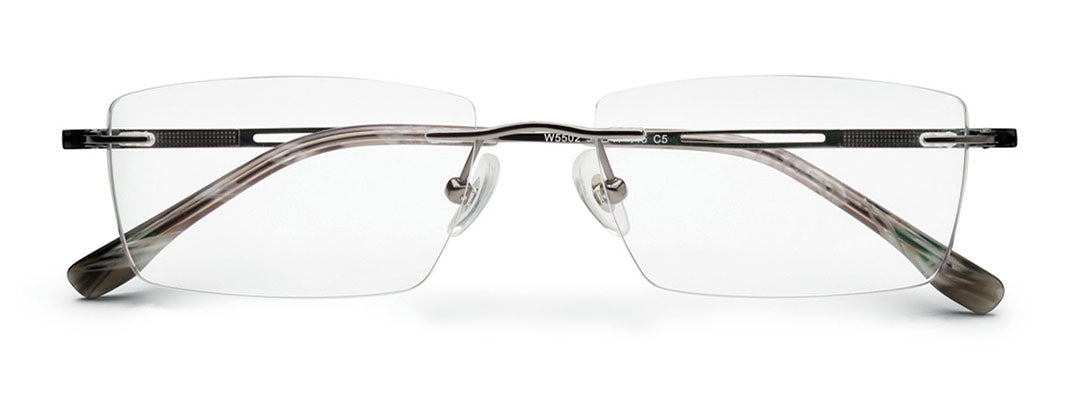 Zenith Titanium Silver RImless Glasses for Men