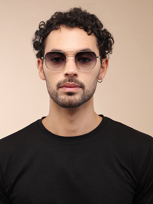 Classic Square Double-Bridge Sunglass