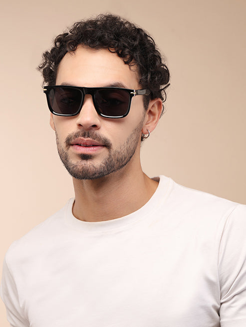 Trendy Black Square UV 400 Sunglass