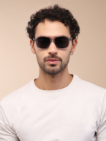 YourSpex-Matte Grey Square Premium Sunglasses-Large-Square