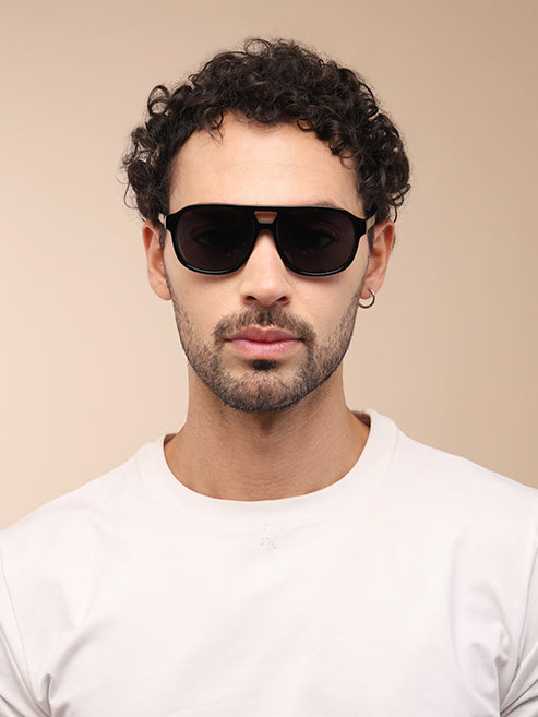 YourSpex-Thick Black Square Full-Rim Sunglasses-Large-Square